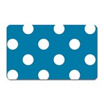 Polka Dots - White on Cerulean Magnet (Rectangular)