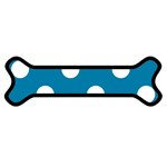 Polka Dots - White on Cerulean Magnet (Dog Bone)