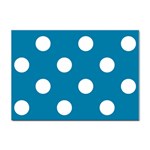 Polka Dots - White on Cerulean Sticker A4 (10 pack)