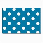 Polka Dots - White on Cerulean Postcard 4  x 6 