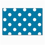 Polka Dots - White on Cerulean Postcard 5  x 7 