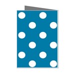 Polka Dots - White on Cerulean Mini Greeting Cards (Pkg of 8)