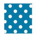 Polka Dots - White on Cerulean Greeting Card 4.5  x 6 