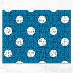 Polka Dots - White on Cerulean Jigsaw Puzzle (Rectangular)
