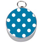 Polka Dots - White on Cerulean Silver Compass