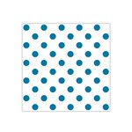 Polka Dots - Cerulean on White Satin Bandana Scarf