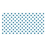 Polka Dots - Cerulean on White Satin Shawl