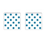Polka Dots - Cerulean on White Cufflinks (Square)