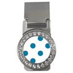 Polka Dots - Cerulean on White Money Clip (CZ)