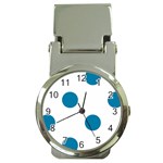 Polka Dots - Cerulean on White Money Clip Watch