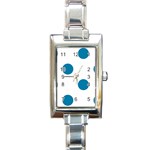 Polka Dots - Cerulean on White Rectangle Italian Charm Watch