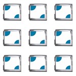 Polka Dots - Cerulean on White Mega Link Italian Charm (9 pack)