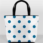 Polka Dots - Cerulean on White Bucket Bag