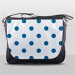 Polka Dots - Cerulean on White Messenger Bag