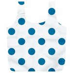 Polka Dots - Cerulean on White Full Print Recycle Bag (XL)
