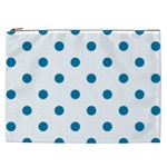 Polka Dots - Cerulean on White Cosmetic Bag (XXL)
