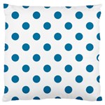 Polka Dots - Cerulean on White Large Cushion Case (One Side)