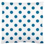 Polka Dots - Cerulean on White Standard Flano Cushion Case (Two Sides)