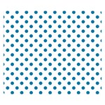 Polka Dots - Cerulean on White Double Sided Flano Blanket (Small)