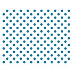 Polka Dots - Cerulean on White Double Sided Flano Blanket (Medium)