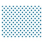 Polka Dots - Cerulean on White Double Sided Flano Blanket (Large)