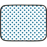 Polka Dots - Cerulean on White Fleece Blanket (Mini)