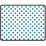 Polka Dots - Cerulean on White Fleece Blanket (Medium) (One Side)
