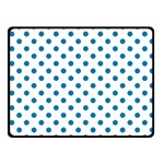 Polka Dots - Cerulean on White Fleece Blanket (Small) (One Side)