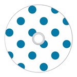 Polka Dots - Cerulean on White CD Wall Clock