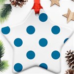 Polka Dots - Cerulean on White Ornament (Star)