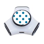 Polka Dots - Cerulean on White Portable USB Hub (One Side)