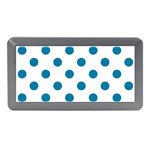 Polka Dots - Cerulean on White Memory Card Reader (Mini)