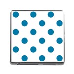 Polka Dots - Cerulean on White Memory Card Reader (Square)