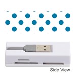 Polka Dots - Cerulean on White Memory Card Reader (Stick)