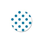 Polka Dots - Cerulean on White Golf Ball Marker