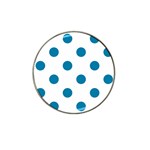 Polka Dots - Cerulean on White Hat Clip Ball Marker (10 pack)