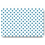 Polka Dots - Cerulean on White Large Doormat