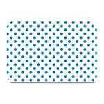 Polka Dots - Cerulean on White Plate Mat