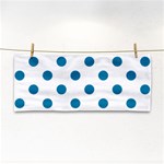 Polka Dots - Cerulean on White Hand Towel