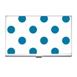 Polka Dots - Cerulean on White Business Card Holder