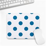Polka Dots - Cerulean on White Small Mousepad