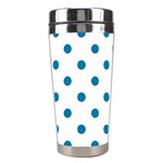 Polka Dots - Cerulean on White Stainless Steel Travel Tumbler