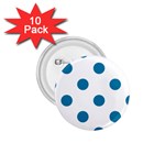 Polka Dots - Cerulean on White 1.75  Button (10 pack)