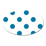 Polka Dots - Cerulean on White Magnet (Oval)