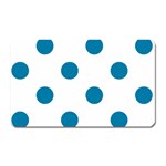 Polka Dots - Cerulean on White Magnet (Rectangular)
