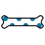 Polka Dots - Cerulean on White Magnet (Dog Bone)