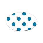 Polka Dots - Cerulean on White Sticker Oval (100 pack)