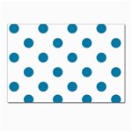 Polka Dots - Cerulean on White Postcard 4  x 6 