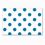 Polka Dots - Cerulean on White Postcards 5  x 7  (Pkg of 10)
