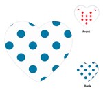 Polka Dots - Cerulean on White Playing Cards (Heart)